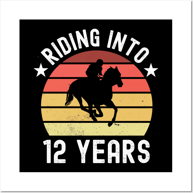 Riding into 3 Years horse gifts for 3 year old birthday Wall Art by madani04